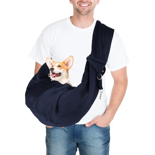 Navy Blue Puppy Sling Dog Carrier Dog Sling Puppy Carrier Hands-Free Pet Messenger Bag for Small Medium Cats Dogs, Outdoor Walking, Travel and Shopping, Autumn and Winter Navy Blue Puppy Sling Dog Carrier Dog Sling Puppy Carrier Hands-Free Pet Messenger Bag for Small Medium Cats Dogs, Outdoor Walking, Travel and Shopping, Autumn and Winter von ROOMHUAWAY