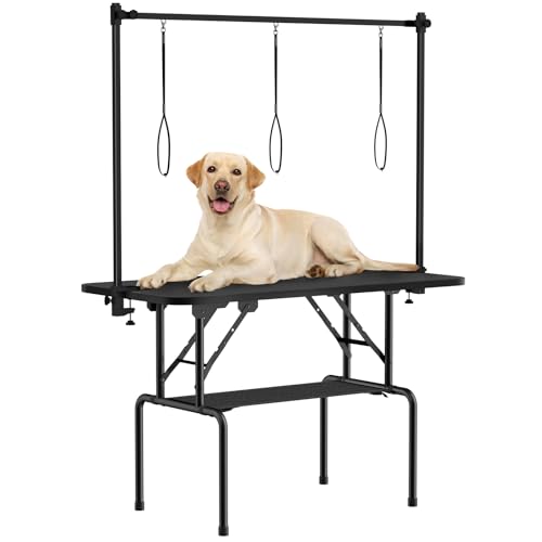 ROOMTEC Fellpflegetisch für Hunde, 117,8 cm, faltbar, mit verstellbarem Arm, Schlaufen, Netzablage ROOMTEC Fellpflegetisch für Hunde, 117,8 cm, faltbar, mit verstellbarem Arm, Schlaufen, Netzablage von ROOMTEC