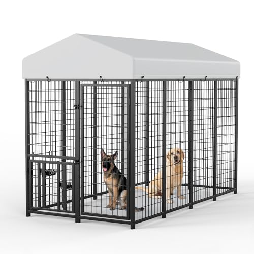 ROOMTEC Großer Hundehütte, für draußen, mit Dachabdeckung, 2,4 m L x 1,2 m B x 14,2 cm H von ROOMTEC