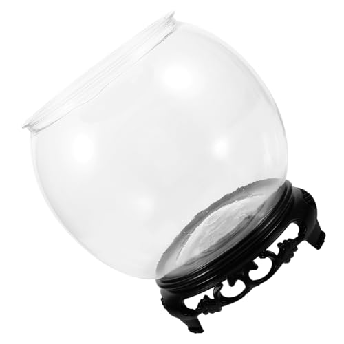 RORPOIR Elegantes Desktop-Aquarium Kunststoff-Aquarium Für Büro Heimdekoration Kugelförmiges Fischglas Mit Ständer von RORPOIR