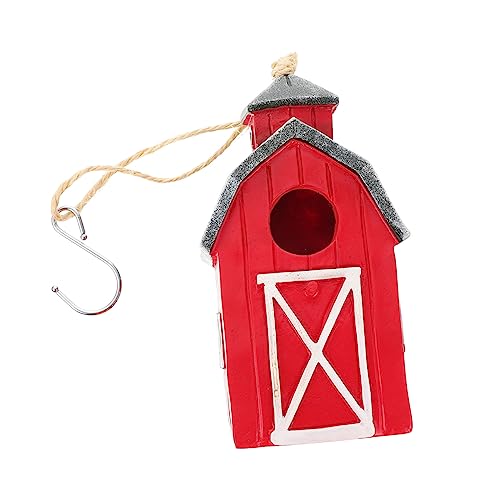 RORPOIR Outdoor -Vogel -Nestdekoration Outdoor- Garten Vogelhaus Vogelzubehör Gefälschtes Vogelnest Künstliches Vogelnest gefälschte Vogelnester Vogelhaus im Freien Harz rot von RORPOIR