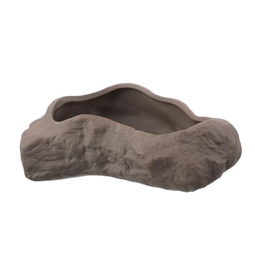 RORPOIR Stilvoller Keramiktopf Im Stein-Design Für Hydroponik-Pflanzen Und Sukkulenten Mit Abflussloch Für Bonsai Und Wasserlotus Dekorativer Blumentopf Für Innenräume Und Tischgestaltung von RORPOIR