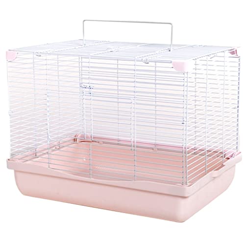 Massiver großer Hamsterkäfig Nagerkäfig Nager Rennmäuse Kleintierhaus Atmungsaktive Haustierbox Abnehmbarer Metalldraht Hamsterkäfig (Rosa) von RORQUSCADE