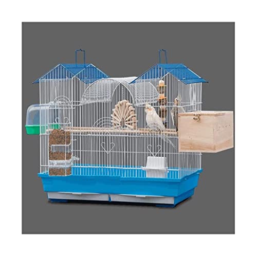 RORQUSCADE Massiver 61 cm schmiedeeiserner Vogelkäfig, tragbarer Vogelkäfig, hängende Vogelträger, großer Vogelflugkäfig mit Rollständer für den Außenbereich (Vogelkäfig-Set) von RORQUSCADE