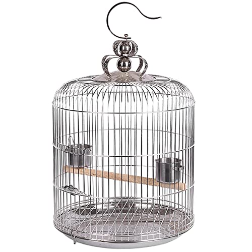 RORQUSCADE Massiver Edelstahl Sittich Vogelkäfig Hängender Vogelkäfig mit Ständer für Kleine Papagei Kanarienvogel Sittiche Finken Ara Nymphensittiche (16,5) von RORQUSCADE
