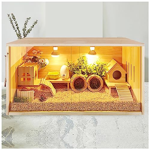 RORQUSCADE Massiver Haustierkäfig Kleintier-Lebensraum Rutin Hühner Futterbox Hamster-Habitat mit aufklappbarem Deckel für Kaninchen, Meerschweinchen, Rutin Huhn (Braun 15,8) von RORQUSCADE