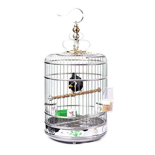 RORQUSCADE Massiver Vogelkäfig Tragbarer Vogelkäfig Edelstahl Vogelkäfig Reisevogel-Flugkäfig mit Rollständer Vogelhaus Träger (klein) von RORQUSCADE
