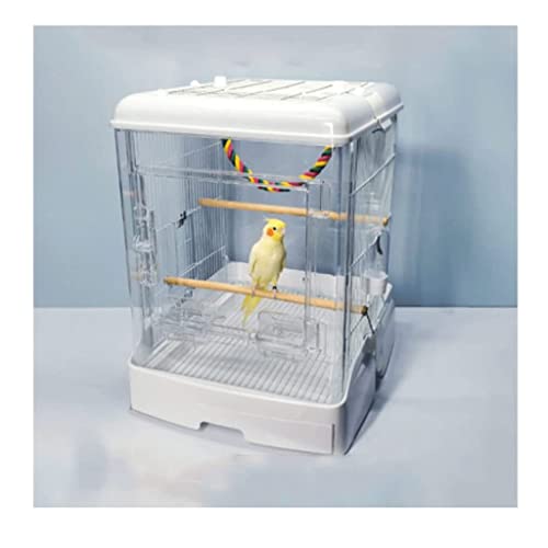 RORQUSCADE Massiver großer Vogelkäfig Acryl Flugkäfig Quadratische Vogelkäfige Kleine und Mittlere Vögel Vogelträger für Reisen Zuhause (Klar Groß) von RORQUSCADE
