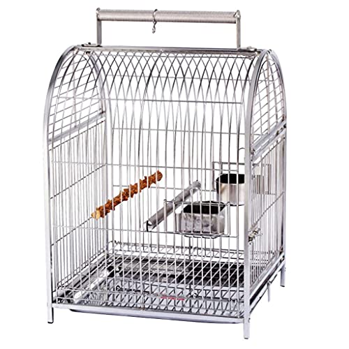 RORQUSCADE Solide Indoor/Outdoor Voliere Haushalt Papagei Vogelkäfig Edelstahl Vogelkäfig Tigerhaut Schwarz Phönix Käfig Ständer mit Tragbar für Kleine Vögel Vogelkäfig Sittich Käfig (A) von RORQUSCADE