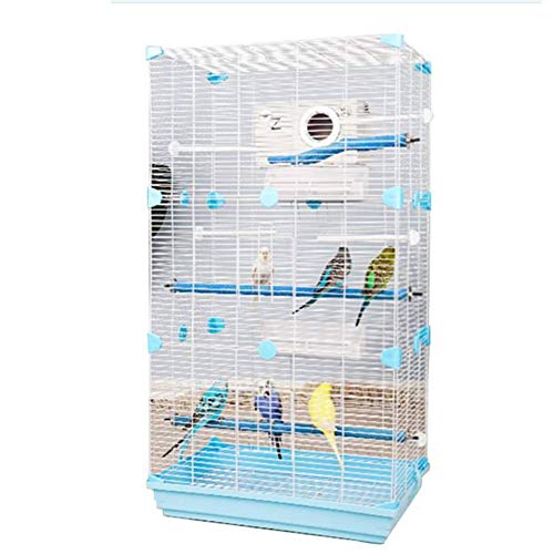 Solide Blau Dekorative Vogelkäfige Eisen Papageienkäfige mit Stehbar Futterbox Einzigartige Haustiervilla Vogeltrage (Blau C) von RORQUSCADE
