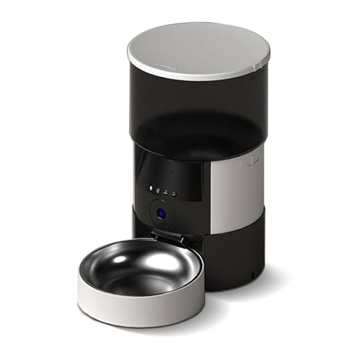 Futterautomat 2-Pack Haustier Automatische Fütterung Trockenfutter Fütterung 3l Lebensmittellager Eimer Aufzeichnbar Interaktiv Schwarz Haustier futterautomat(Keyboard Version) von ROSEEONNE
