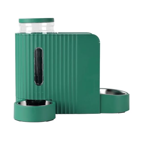 Futterautomat Automatischer 2-in-1-Futterspender for Haustiere, All-in-One, 3 l, sorgenfrei for Kurze Ausflüge, geeignet for Hunde, Katzen, Kaninchen Haustier futterautomat(Groen) von ROSEEONNE