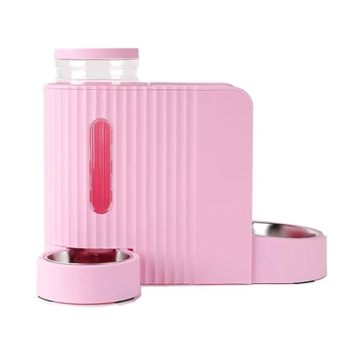 Futterautomat Automatischer 2-in-1-Futterspender for Haustiere, All-in-One, 3 l, sorgenfrei for Kurze Ausflüge, geeignet for Hunde, Katzen, Kaninchen Haustier futterautomat(Rose) von ROSEEONNE