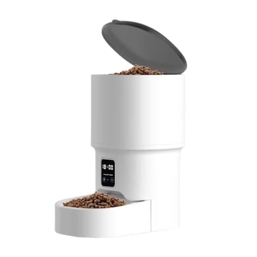 Futterautomat Automatischer Feeder zeitgerechte quantitative Fütterung 4L Trockenfutter Basis Spender Taste Settingremote Control Haustier futterautomat(Button Type) von ROSEEONNE