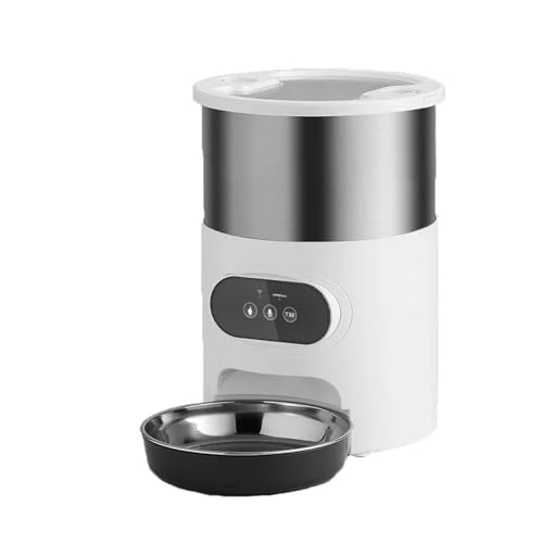 Futterautomat Edelstahl Pet Feeder Smart Feeder Dual Power Supply Timed Quantity Single BowlDual Bowl für Hunde und Katzen Haustier futterautomat(WiFi Type,3L) von ROSEEONNE