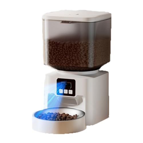 Futterautomat Haustier automatische Fütterung zeitlich quantitative Fütterung Smart Automatik für Katze und Hund Fütterung 4.5L Haustier futterautomat(Video,Single Bowl) von ROSEEONNE