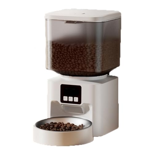 Futterautomat Haustier automatische Fütterung zeitlich quantitative Fütterung Smart Automatik für Katze und Hund Fütterung 4.5L Haustier futterautomat(WiFi,Single Bowl) von ROSEEONNE