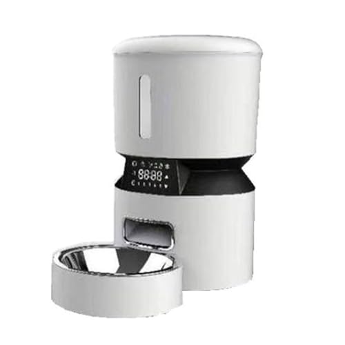 Futterautomat Intelligente automatische Füttermaschine 4L für Hunde und Katzen Haustier futterautomat(Blanc,Dual Camera) von ROSEEONNE