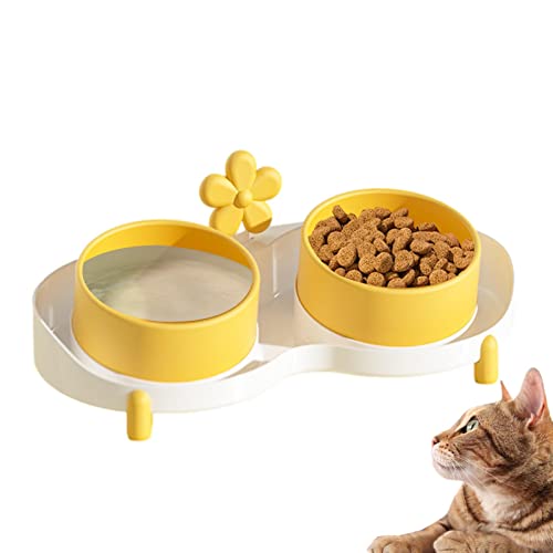ROSSEV Futterstation für Hunde | Doppelte schräge Hundeschüsseln - Set mit Futter- und Wassernäpfen für Welpen, Futternapf für Haustiere zur Fütterung von Welpen von Katzen von ROSSEV