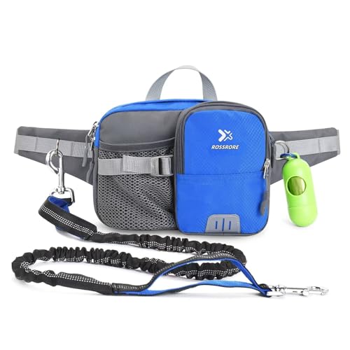 ROSSRORE Freihändiger Hundegürtel mit Bungee-Leine, verstellbarer, atmungsaktiver gepolsterter Gürtel, D-Ring aus Zinklegierung, reflektierender Streifen und Kotbeutelspender, mittelgroße und große ROSSRORE Freihändiger Hundegürtel mit Bungee-Leine, verstellbarer, atmungsaktiver gepolsterter Gürtel, D-Ring aus Zinklegierung, reflektierender Streifen und Kotbeutelspender, mittelgroße und große von ROSSRORE