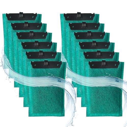 ROSYLEVE 12 Stück Aquarium Filterkartusche für Tetra EasyCrystal Filter 250 und EasyCrystal FilterBox 300, Filterpads für Tetra EasyCrystal, Ersatz Filterpads mit Aktivkohle und Zeolithe(Grün) von ROSYLEVE