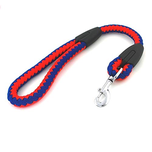 Seil Pet Products Hundeleinen Medium Groß Haustier Hund Knitting-Seil-kurzes Blei (Color : Red and Blue, Size : Diameter 1.5cm) von ROTAKUMA