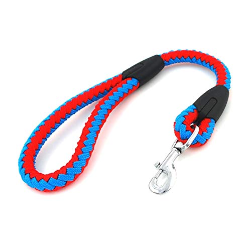 Seil Pet Products Hundeleinen Medium Groß Haustier Hund Knitting-Seil-kurzes Blei (Color : Red and Sky Blue, Size : Diameter 1.5cm) von ROTAKUMA