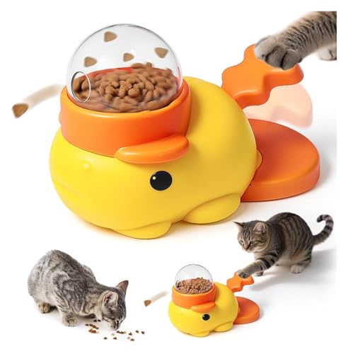 ROUYA Leckerli-Puzzlespielzeug for Katzen, Interaktive Leckerli-Ausgabe for Kätzchenspielzeug, IQ-Training, Katzenanreicherung Und Futter-Slow-Feeder for Drinnen (gelb) von ROUYA