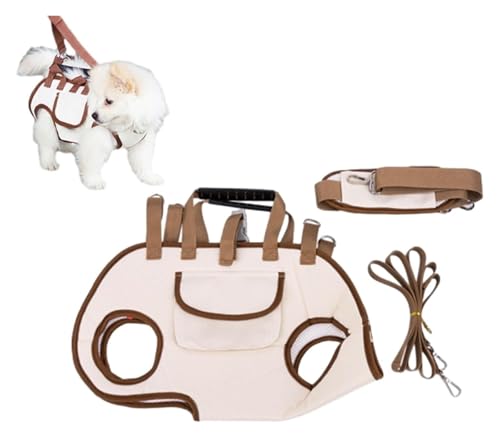 Welpe, Wendbare Hundetrageschlinge, Hundehebegeschirr for Hunde, Verstellbar, Passt Den Meisten Hunden for Kleine Und Mittelgroße Hunde Und Katzen(Light Brown,S(4-8catty)) von ROUYA