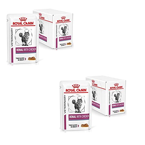 Royal Canin Veterinary Renal Chicken | Doppelpack | 2 x 12 x 85 g | Diät-Alleinfuttermittel für ausgewachsene Katzen | Zur Unterstützung bei Nierenproblemen | Im Frischebeutel von ROYAL CANIN