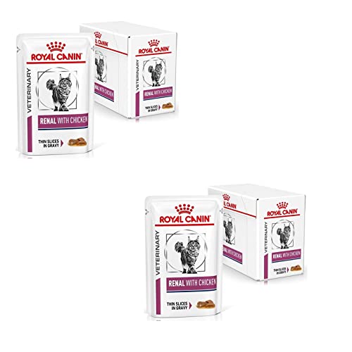 Royal Canin Veterinary Renal Chicken | Doppelpack | 2 x 12 x 85 g | Diät-Alleinfuttermittel für ausgewachsene Katzen | Zur Unterstützung bei Nierenproblemen | Im Frischebeutel von ROYAL CANIN