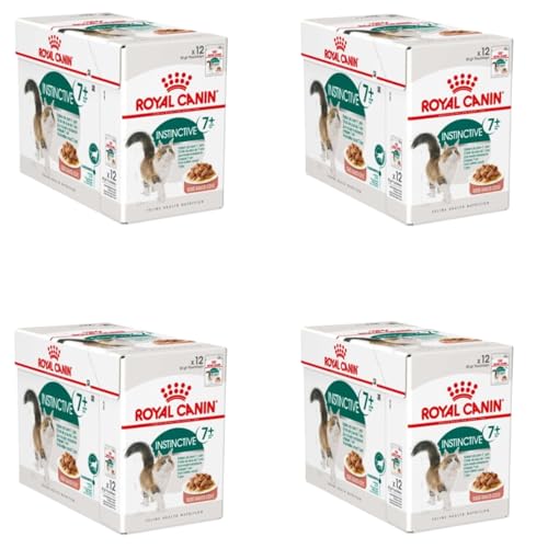 ROYAL CANIN INSTINCTIVE 7+ in Soße | 4er Pack | 4 x 12 x 85 g | Alleinfuttermittel für ausgewachsene Katzen ab 7 Jahren | Zur Unterstützung der Vitalität und Nierengesundheit von ROYAL CANIN
