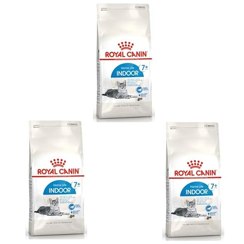 Royal Canin Indoor 7+ | 3er Pack | 3 x 400 g | Alleinfuttermittel speziell für ältere Katzen die im Haus Leben | kann die Nieren- und Harnwegsfunktion unterstützen von ROYAL CANIN