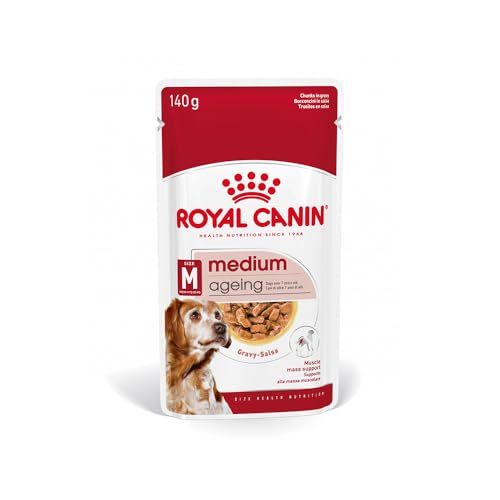 Royal Canin Medium Ageing 10+ | 10 x 140 g | Nassfutter für mittelgroße Hunde (11 bis 25 kg) | Ab dem 10. Lebensjahr | Zur Unterstützung des gesunden Alterns Royal Canin Medium Ageing 10+ | 10 x 140 g | Nassfutter für mittelgroße Hunde (11 bis 25 kg) | Ab dem 10. Lebensjahr | Zur Unterstützung des gesunden Alterns von ROYAL CANIN