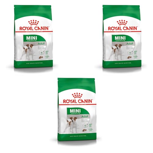ROYAL CANIN Mini Adult | 3er Pack | 3 x 800 g | Trockennahrung für ausgewachsene kleine Hunde | Kann zur optimalen Versorgung Kleiner Hunderassen eingesetzt Werden | Mit EPA & DHA von ROYAL CANIN