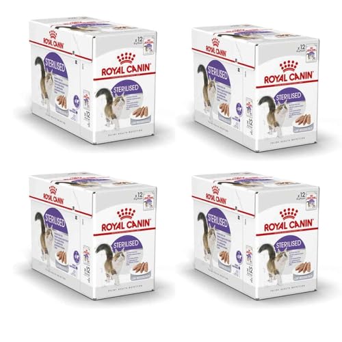 ROYAL CANIN Sterilised Mousse | 4er Pack | 4 x 12 x 85 g | Alleinfuttermittel für ausgewachsene Katzen | Speziell entwickelte Feuchtnahrung für kastrierte Katzen ab dem 12. Lebensmonat von ROYAL CANIN
