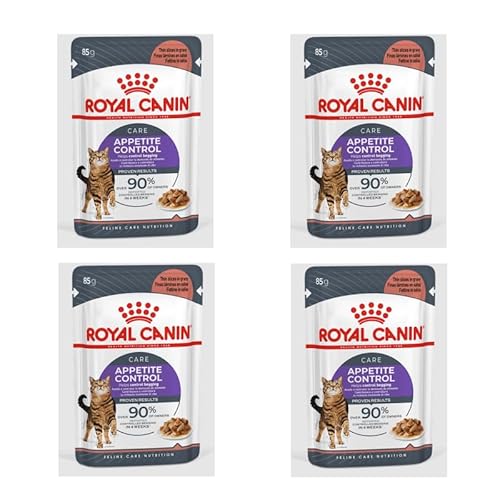 Royal Canin Appetite Control Care in Soße | 4er Pack | 4 x 12 x 85 g | Alleinfuttermittel für ausgewachsene Katzen | Empfohlen zur Kontrolle des Bettelverhaltens von ROYAL CANIN
