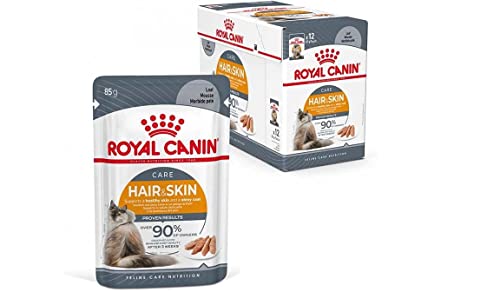 Royal Canin FCN Hair & Skin Loaf | 12 x 85 g | Alleinfuttermittel für ausgewachsene Katzen (Mousse) | Kann zu einem gesunden Fell beitragen | Kann dabei helfen das Fell zu unterstützen von ROYAL CANIN