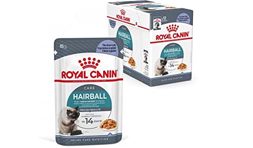 Royal Canin FCN Hairball Care Jelly | 12 x 85 g | Alleinfuttermittel für ausgewachsene Katzen (feine Stückchen in Gelee) | Kann zur Verringerung der Bildung von Haarballen beitragen von ROYAL CANIN