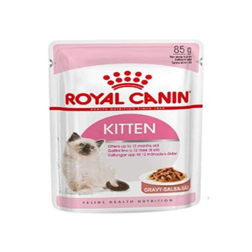 Royal Canin Kitten | 12 x 85 g | Nassfutter für Kitten | Feine Stückchen in Soße | Speziell für Katzenwelpen in der zweiten Wachstumsphase bis zum 12. Monat von ROYAL CANIN