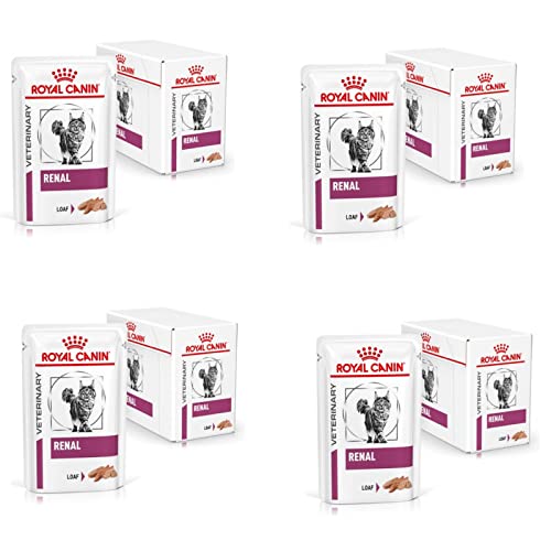 Royal Canin Renal Mousse für Katzen | 4er Pack | 4 x 12 x 85 g | Diät-Alleinfuttermittel für ausgewachsene Katzen mit Nierenproblemen | Mit niedrigem Phosphorgehalt von ROYAL CANIN