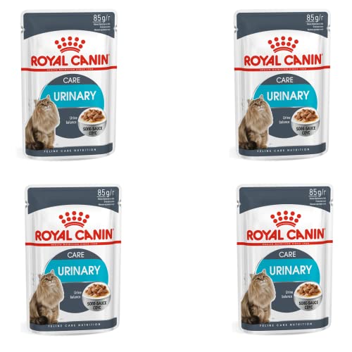 Royal Canin Feline Urinary Care | 4er Pack | 4 x 12 x 85g | Alleinfuttermittel für ausgewachsene Katzen | Kleine Stückchen in Soße | Für Katzen mit empfindlichen Harnwegen von ROYAL CANIN