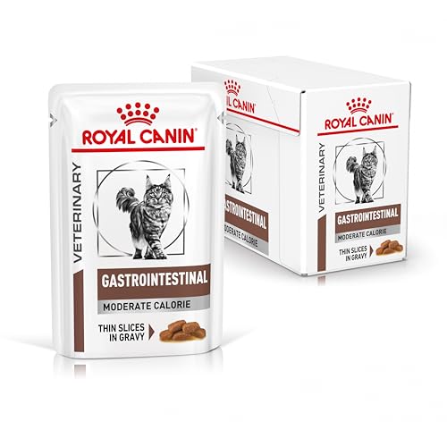 Royal Canin Veterinary Gatrointestinal Moderate Calorie | 12 x 85 g | Diät-Alleinfuttermittel für Katzen | Zur Linderung akuter Resorptionsstörungen des Darms | Hohe Akzeptanz von ROYAL CANIN