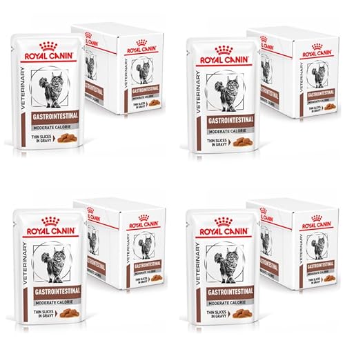 Royal Canin Veterinary Gatrointestinal Moderate Calorie | 4er Pack | 4 x 12 x 85 g | Diät-Alleinfuttermittel für Katzen | Zur Linderung akuter Resorptionsstörungen des Darms von ROYAL CANIN