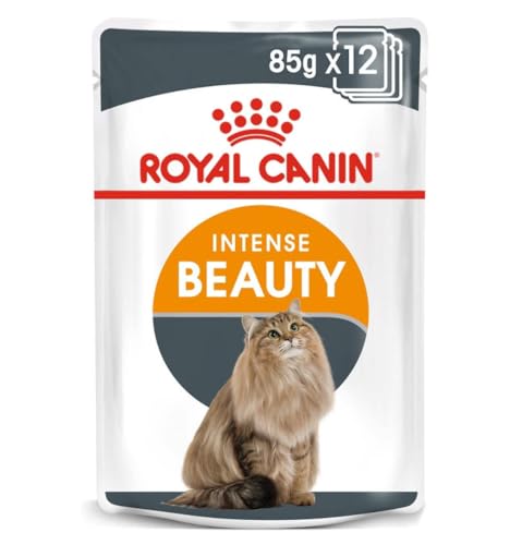 Royal Canin Hair & Skin Care Jelly | 12 x 85g | Alleinfuttermittel für ausgewachsene Katzen | Feine Stückchen in Gelee | Kann zu einem gesunden Fell beitragen von ROYAL CANIN