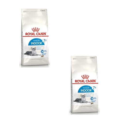 Royal Canin Indoor 7+ | Doppelpack | 2 x 400 g | Alleinfuttermittel speziell für ältere Katzen die im Haus Leben | Kann die Nieren- und Harnwegsfunktion unterstützen von ROYAL CANIN