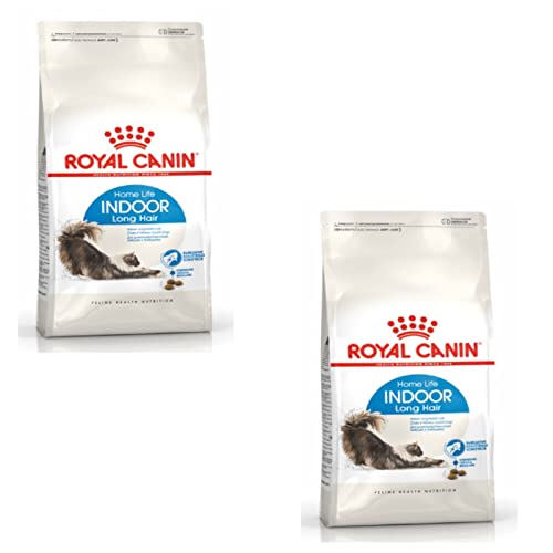 Royal Canin Indoor Long Hair | Doppelpack | 2 x 400 g | Trockenfutter für ausgewachsene Langhaarkatzen | Für Katzen, die im Haus Leben | Vom 1. bis zum 7. Lebensjahr geeignet von ROYAL CANIN