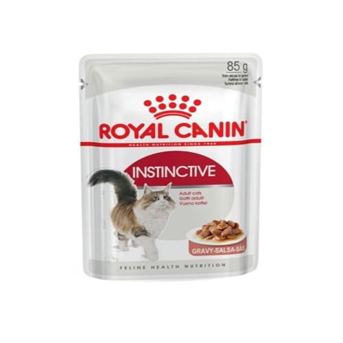 Royal Canin Instinctive Gravy | 12 x 85 g | Nassfutter für ausgewachsene Katzen | Kleine Stückchen in Soße | Zur Unterstützung eines gesundes Lebensstils von ROYAL CANIN