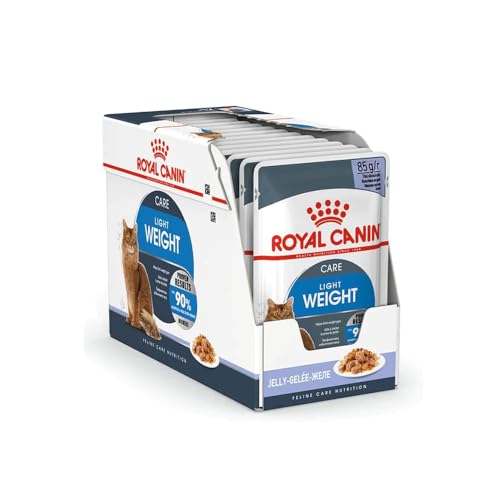 Royal Canin Light Weight Care in Gelee | 12 x 85 g | Nassfutter für Katzen | Zur Unterstützung für übergewichtige Katzen | Enthält Eisen, Mangan und Zink von ROYAL CANIN