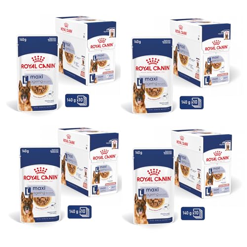 Royal Canin Maxi Ageing 8+ | 4er Pack | 4 x 10 x 140 g | Alleinfuttermittel für Hunde | Für große ältere und Senior Hunde (26 bis 44 kg) | Ab dem 5. Lebensjahr von ROYAL CANIN